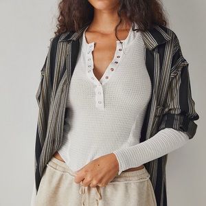 FREE PEOPLE one of the girls Henley shirt